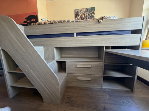 Grey wood effect mid sleeper - wood,