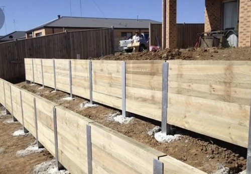 Sleeper retaining wall - retaining,