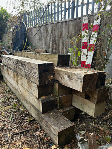 Reclaimed wood railway sleeper - reclaimed,