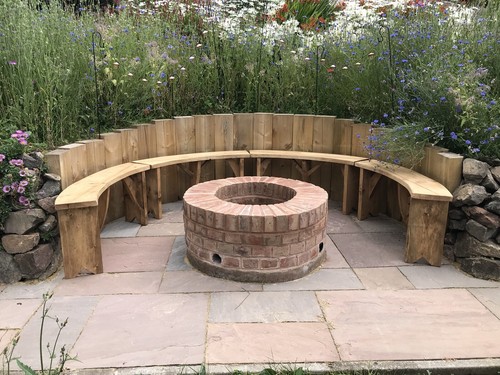 Curved garden bench 4ft - garden,